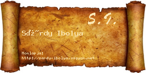 Sárdy Ibolya névjegykártya