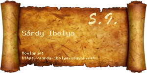 Sárdy Ibolya névjegykártya